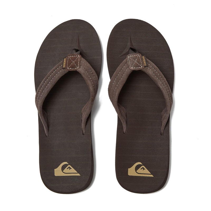 Quiksilver Carver Suede Flip Flops for Men, Arch Support Athletic Mens Sandals, Size 6 to 16 Thong Mens Slides, Demitasse Solid, 7 M US - Image 4